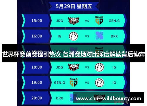 世界杯赛前赛程引热议 各洲赛场对比深度解读背后博弈